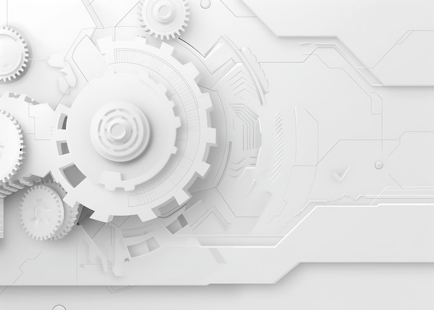 Photo a white background with a large gear in the center