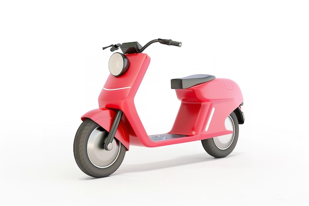 White background with a lonely electric scooter environmentally friendly transportation 3D illustration Generative AI