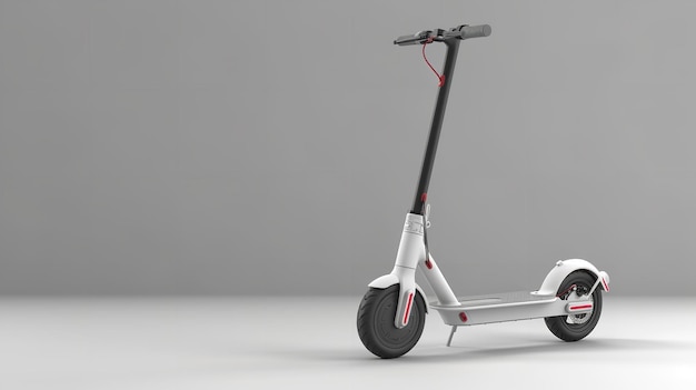 White background with a lonely electric scooter environmentally friendly transportation 3D illustration Generative AI