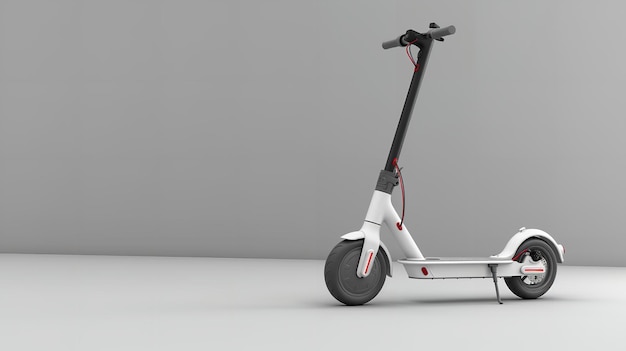 White background with a lonely electric scooter environmentally friendly transportation 3D illustration Generative AI