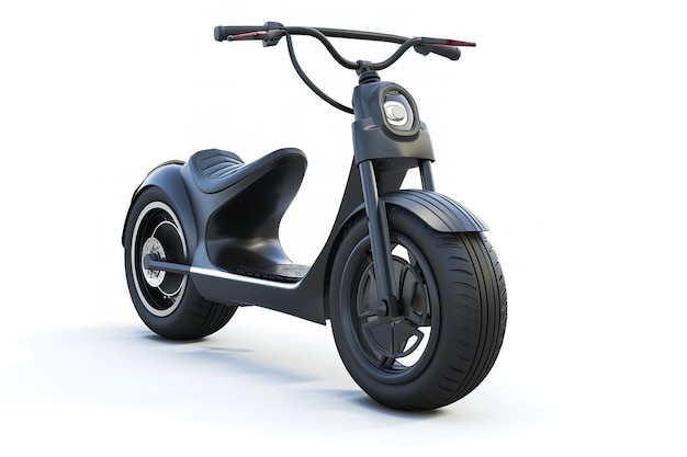 White background with a lonely electric scooter environmentally friendly transportation 3D illustration Generative AI