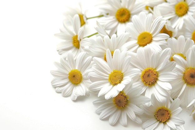 White background with lovely daisy flower