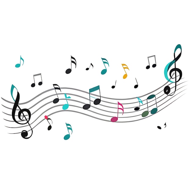 a white background with music notes and a white background