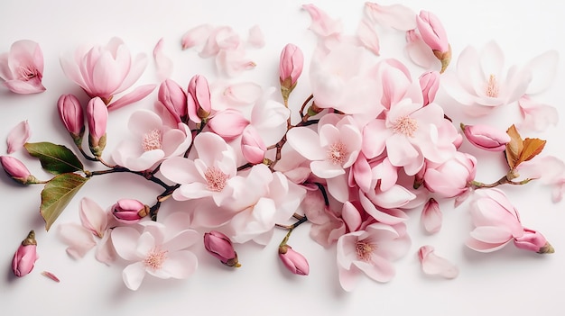 A white background with pink flowers and the word magnolia on it.