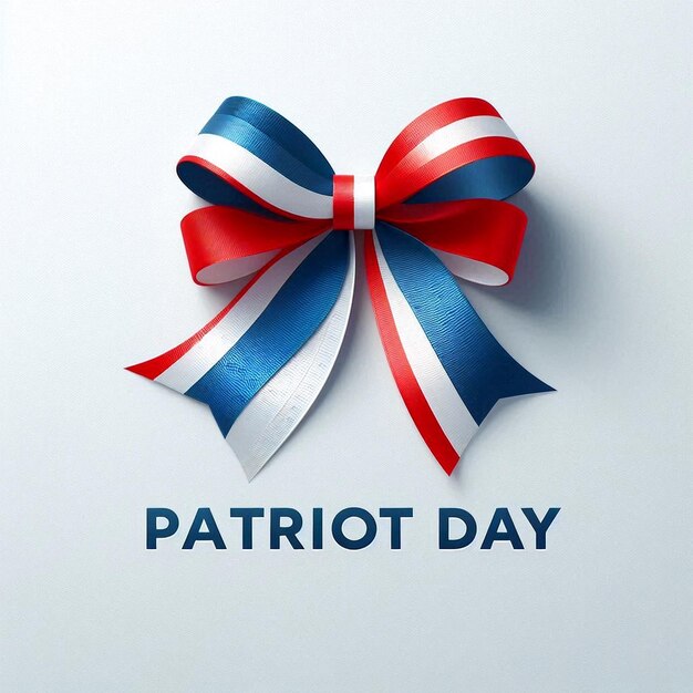 a white background with a red and blue ribbon that says quot patriotic day quot