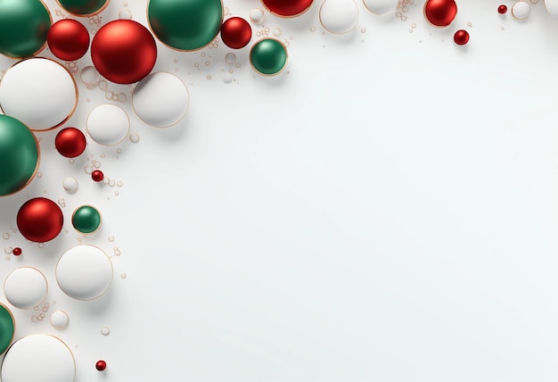 a white background with red and green balls on it