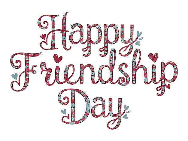 a white background with a red and green design that says happy friendship day