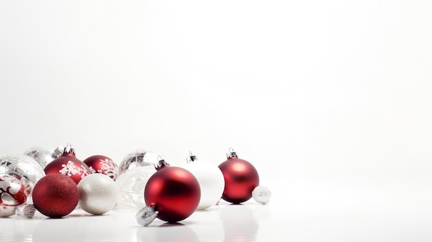 A white background with red and white ornaments