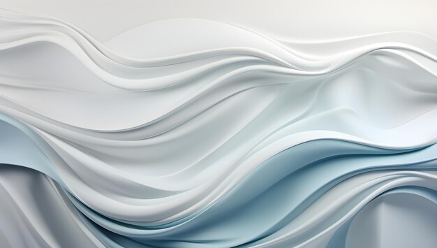 white background with white silky water in the style of futuristic digital art