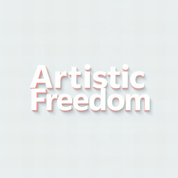 Photo a white background with the words art freedom freedom freedom