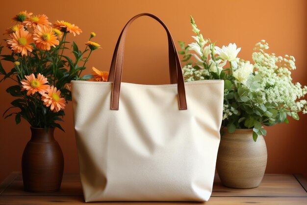 a white bag with a handle that says  the top  and the handles are on a shelf