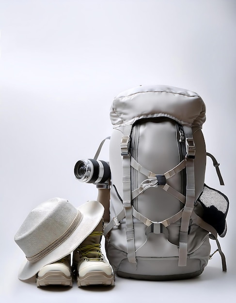 Photo a white bag with a hat and a hat on it