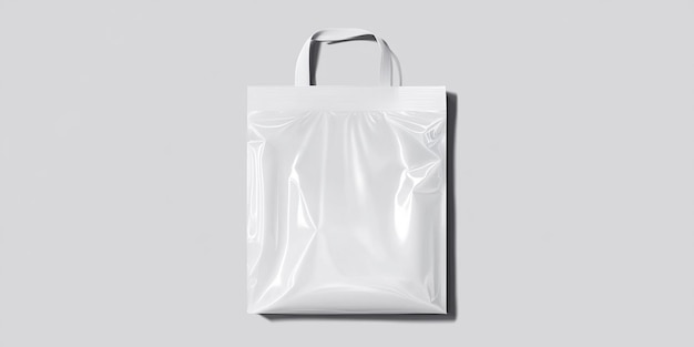 Photo a white bag with a plastic bag on it that says  plastic