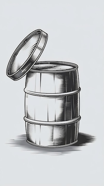 Photo a white barrel with a lid on a white background