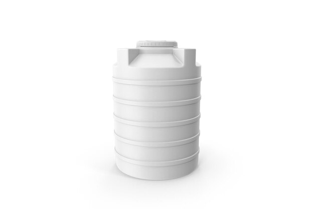 A white barrel with a lid on a white background.