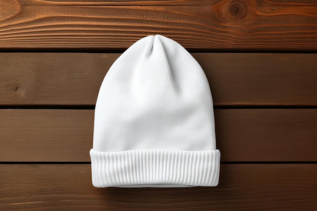 Photo white beanie mockup apparel clothing hat