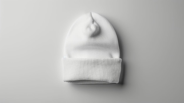 white beanie on white background 2