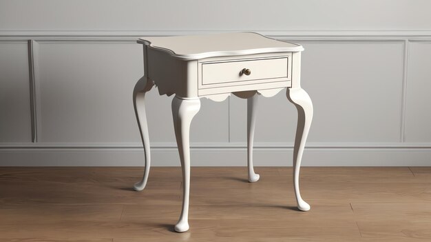 Photo a white bedside table with a white drawer