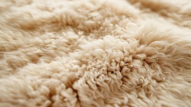 Photo white beige wool texture background natural fluffy fur sheep wool skin texture