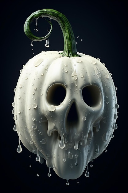 White Bell Pepper shaped like a skull Generative Ai