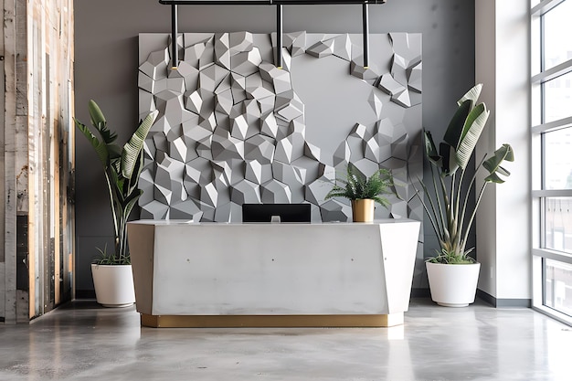 Photo a white bench with a plant on it and a phone on the wall