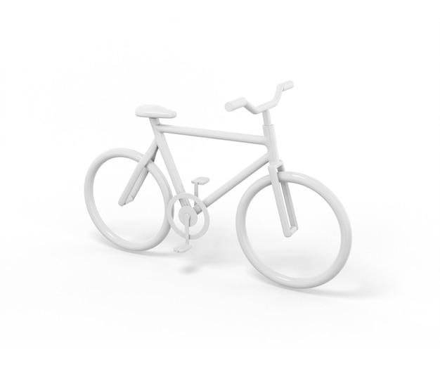 White bike on a white background Minimalistic design object 3d rendering icon ui ux interface element