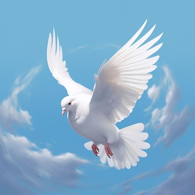 White Bird Symbolizing Peace on International Day of Peace Generative AI