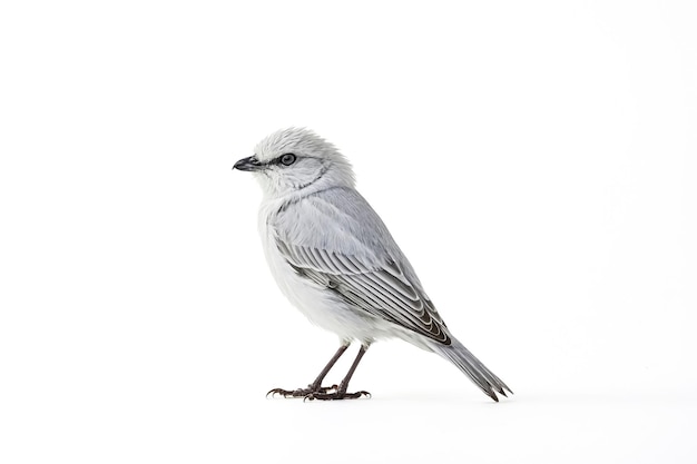 Photo white bird with gray feathers isolated on white background