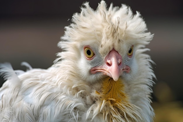 A white bird with a red beak