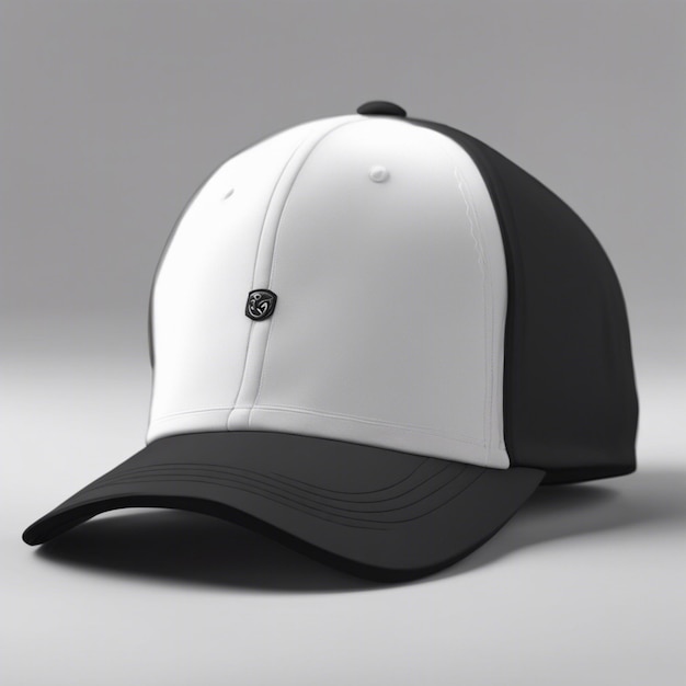 a white and black cap with a black cap that says quot b quot on it