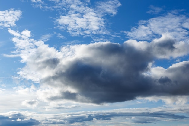 White and black clouds in the blue sky Sky background