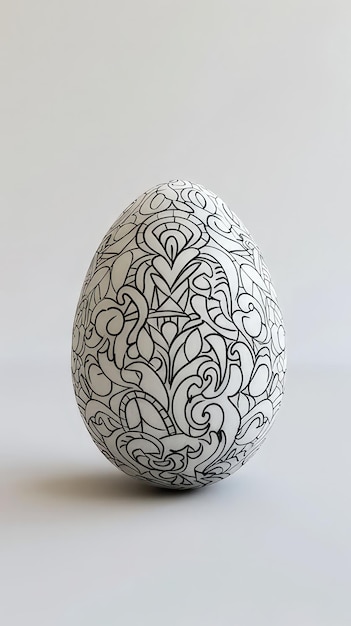 Photo a white and black egg captured beautifully