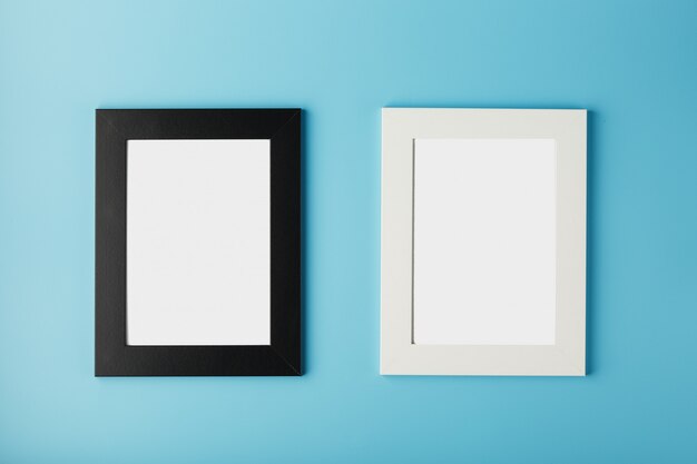 White and black photo frame with empty space 