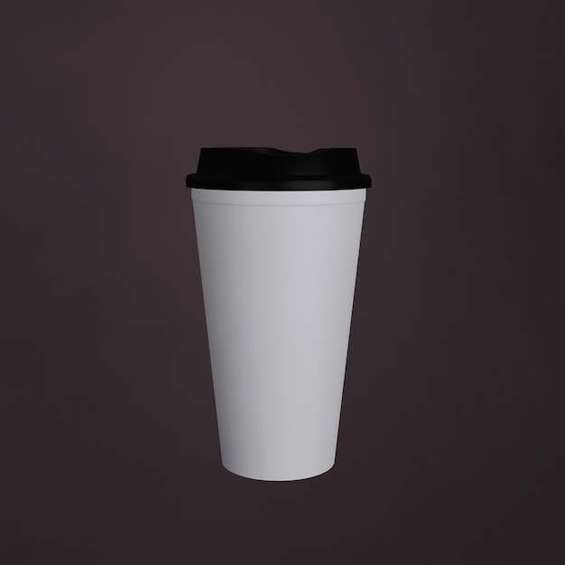 White Black Plastick Coffee Cup