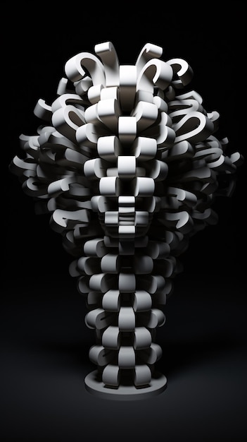 a white and black sculpture