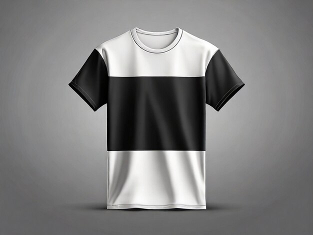 White and black tshirt isolated on gray backgroundmock up