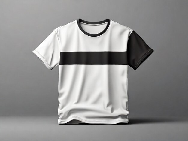 White and black tshirt isolated on gray backgroundmock up