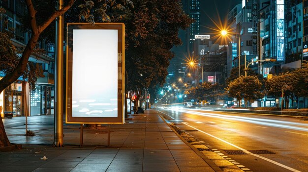 white blank advertising billboard street mockup panel digital lightbox poster ad banner board bus sh