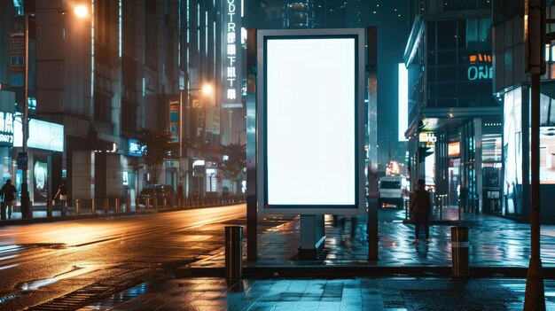 white blank advertising billboard street mockup panel digital lightbox poster ad banner board bus shelter advertising