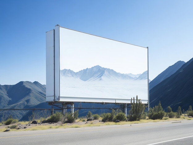 white blank billboard or white promotion poster displayed on the outdoor