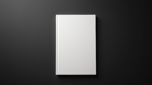 a white blank book on a black background