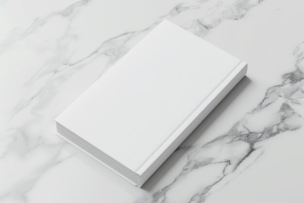 Photo white blank book cover minimalist mockup on grey background