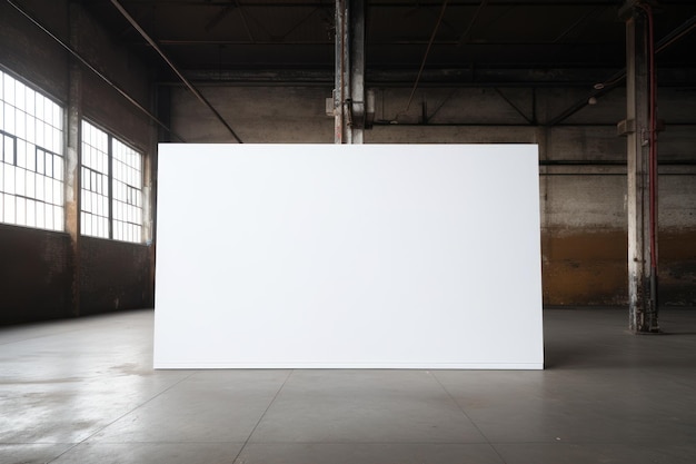 White blank canvas in a factory loft AI generated