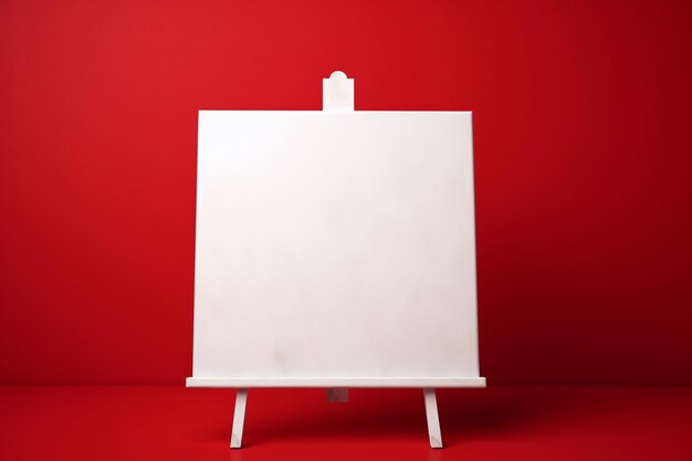 White blank canvas on red background