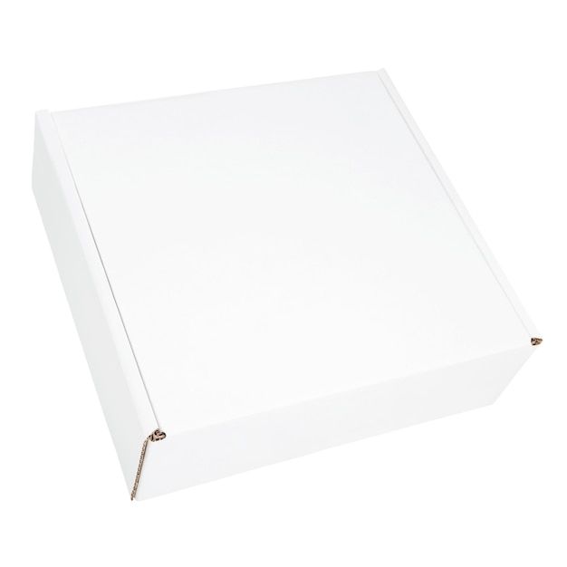 White blank cardboard box isolated on white background White box mockup