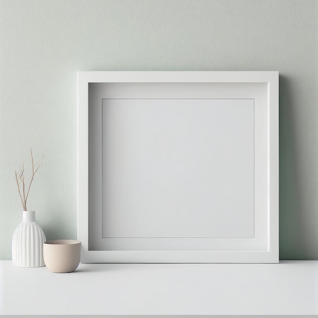 White blank photo frame for family generated by artificial intelligence