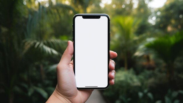 Photo white blank screen phone mockup