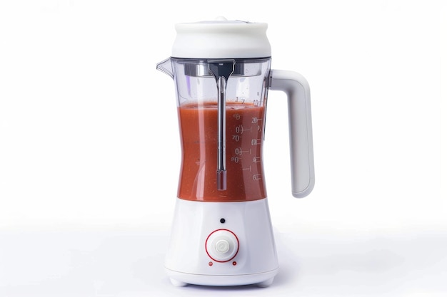 White Blender With Red Smoothie Ready to Blend