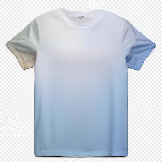 Photo white and blue gradient shirt on white background design element mockup clothes