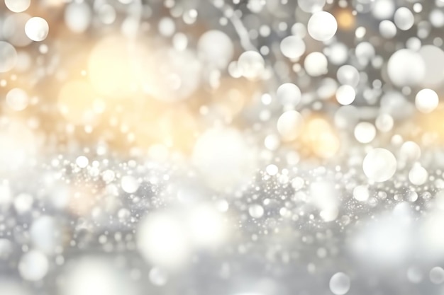 white blur abstract background bokeh christmas blurred beautiful shiny generative AI